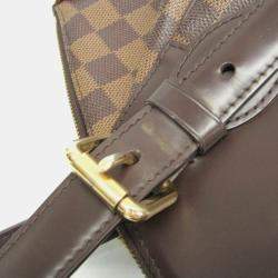 Pre Owned Louis Vuitton Damier Shoulder Bag Ebene