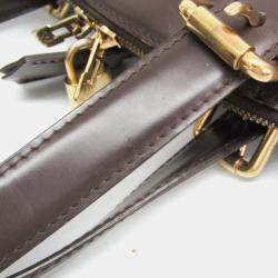 Pre Owned Louis Vuitton Damier Shoulder Bag Ebene