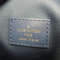 Pre Owned Louis Vuitton Monogram Denim Soft Trunk Shoulder Bag Blue