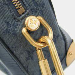 Pre Owned Louis Vuitton Monogram Denim Soft Trunk Shoulder Bag Blue