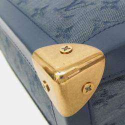 Pre Owned Louis Vuitton Monogram Denim Soft Trunk Shoulder Bag Blue