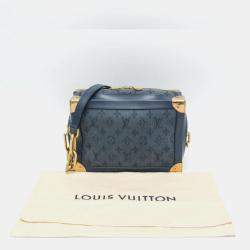 Pre Owned Louis Vuitton Monogram Denim Soft Trunk Shoulder Bag Blue
