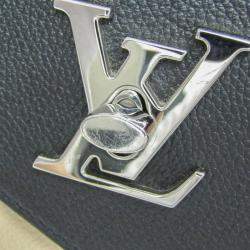 Pre Owned Louis Vuitton My Rock Me Black Cream Leather Handbag