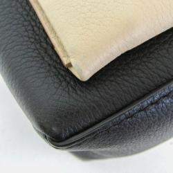 Pre Owned Louis Vuitton My Rock Me Black Cream Leather Handbag