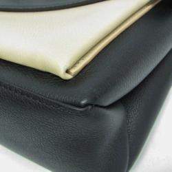 Pre Owned Louis Vuitton My Rock Me Black Cream Leather Handbag