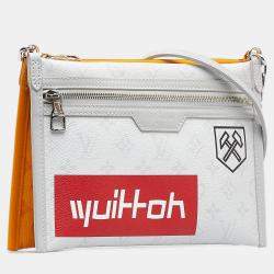 Pre Owned Louis Vuitton Double Flat Antartica Messenger Gray Monogram Canvas Shoulder Bag