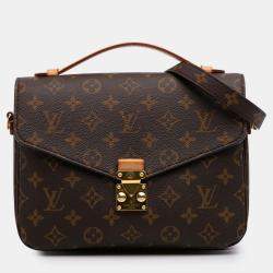 Pre Owned Louis Vuitton Brown Monogram Pochette Metis