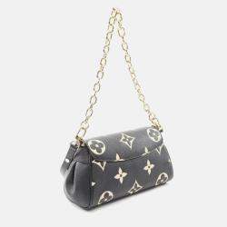 Pre Owned Louis Vuitton Favorite NM Giant Monogram Black/Beige Leather Handbag