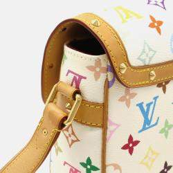 Pre Owned Louis Vuitton Sologne Monogram Multicolor Blanc White Shoulder Bag
