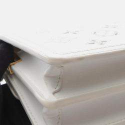 Pre Owned Louis Vuitton Dauphine EW White Monogram Leather Shoulder Bag