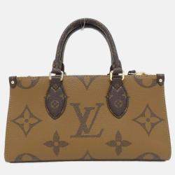 Pre Owned Louis Vuitton Monogram Reverse On The Go EW Brown Shoulder Bag