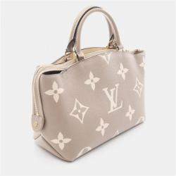 Pre Owned Louis Vuitton Petit Palais PM Tourterelle Creme Beige Monogram Empreinte Leather Handbag