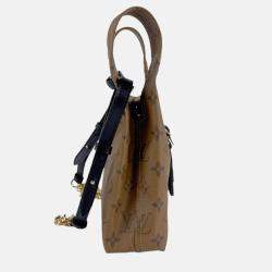 Pre Owned Louis Vuitton Monogram Reverse Atlantis BB Reverse Brown Coated Canvas Shoulder Bag