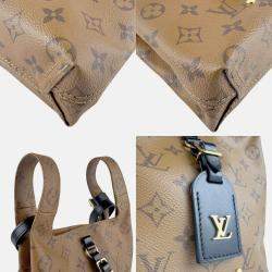 Pre Owned Louis Vuitton Monogram Reverse Atlantis BB Reverse Brown Coated Canvas Shoulder Bag