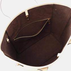 Pre Owned Louis Vuitton Neverfull MM Ivory Monogram Empreinte Leather Tote Bag