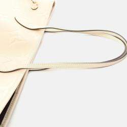 Pre Owned Louis Vuitton Neverfull MM Ivory Monogram Empreinte Leather Tote Bag