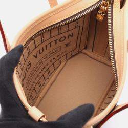 Pre Owned Louis Vuitton Neverfull BB Monogram Brown Coated Canvas Leather Handbag