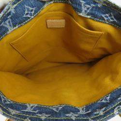 Pre Owned Louis Vuitton Flat Shopper Monogram Denim Tote Bag