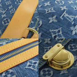 Pre Owned Louis Vuitton Flat Shopper Monogram Denim Tote Bag