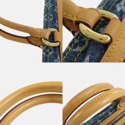 Pre Owned Louis Vuitton Flat Shopper Monogram Denim Tote Bag