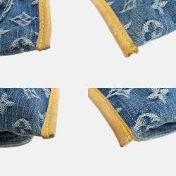 Pre Owned Louis Vuitton Flat Shopper Monogram Denim Tote Bag