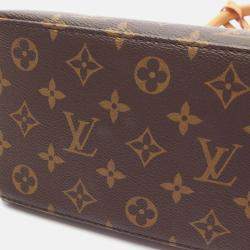 Pre Owned Louis Vuitton Petit Palais PM Monogram Brown Coated Canvas Leather Handbag