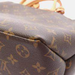 Pre Owned Louis Vuitton Petit Palais PM Monogram Brown Coated Canvas Leather Handbag