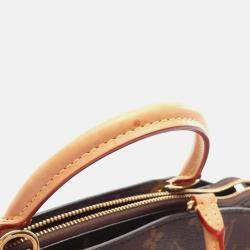 Pre Owned Louis Vuitton Petit Palais PM Monogram Brown Coated Canvas Leather Handbag