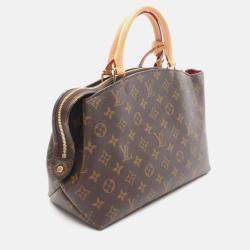 Pre Owned Louis Vuitton Petit Palais PM Monogram Brown Coated Canvas Leather Handbag