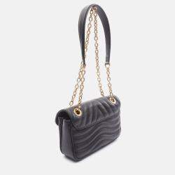 Pre Owned Louis Vuitton New Wave PM Black Leather Chain Shoulder Bag