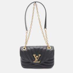 Pre Owned Louis Vuitton New Wave PM Black Leather Chain Shoulder Bag