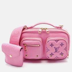 Pre Owned Louis Vuitton Utility Rose/Purple Leather Crossbody Bag