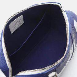 Pre Owned Louis Vuitton City Keepall Everyday LV Blue/White Leather Shoulder Bag