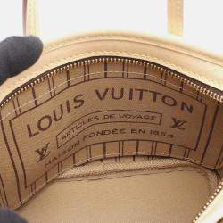 Pre Owned Louis Vuitton Neverfull BB Brown Beige Monogram Coated Canvas Leather Tote Bag