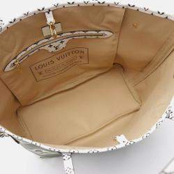 Pre Owned Louis Vuitton Neverfull Mm Tote Bag Coated Canvas Monogram Giant Khaki Beige Multicolor