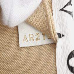 Pre Owned Louis Vuitton Neverfull Mm Tote Bag Coated Canvas Monogram Giant Khaki Beige Multicolor