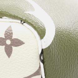 Pre Owned Louis Vuitton Neverfull Mm Tote Bag Coated Canvas Monogram Giant Khaki Beige Multicolor