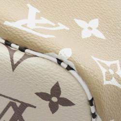 Pre Owned Louis Vuitton Neverfull Mm Tote Bag Coated Canvas Monogram Giant Khaki Beige Multicolor