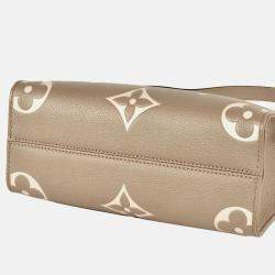 Pre Owned Louis Vuitton On The Go PM Beige Monogram Empreinte Leather Tote Bag