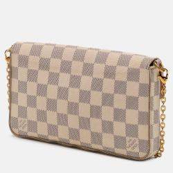 Pre Owned Louis Vuitton White Damier Azur Pochette Felicie