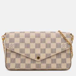 Pre Owned Louis Vuitton White Damier Azur Pochette Felicie