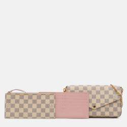 Pre Owned Louis Vuitton White Damier Azur Pochette Felicie