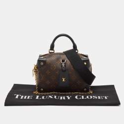 Pre Owned Louis Vuitton Black Monogram Canvas and Leather Petite Malle Souple Bag
