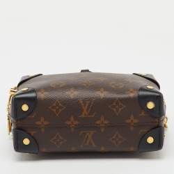Pre Owned Louis Vuitton Black Monogram Canvas and Leather Petite Malle Souple Bag