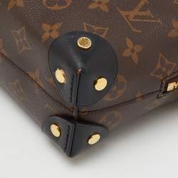 Pre Owned Louis Vuitton Black Monogram Canvas and Leather Petite Malle Souple Bag