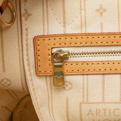 Pre Owned Louis Vuitton White Damier Azur Neverfull PM Bag