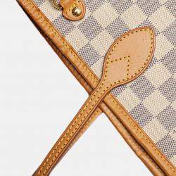 Pre Owned Louis Vuitton White Damier Azur Neverfull PM Bag