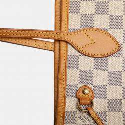Pre Owned Louis Vuitton White Damier Azur Neverfull PM Bag