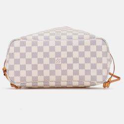 Pre Owned Louis Vuitton White Damier Azur Neverfull PM Bag