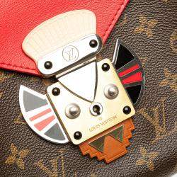 Pre Owned Louis Vuitton Brown Monogram Tribal Mask Pochette PM